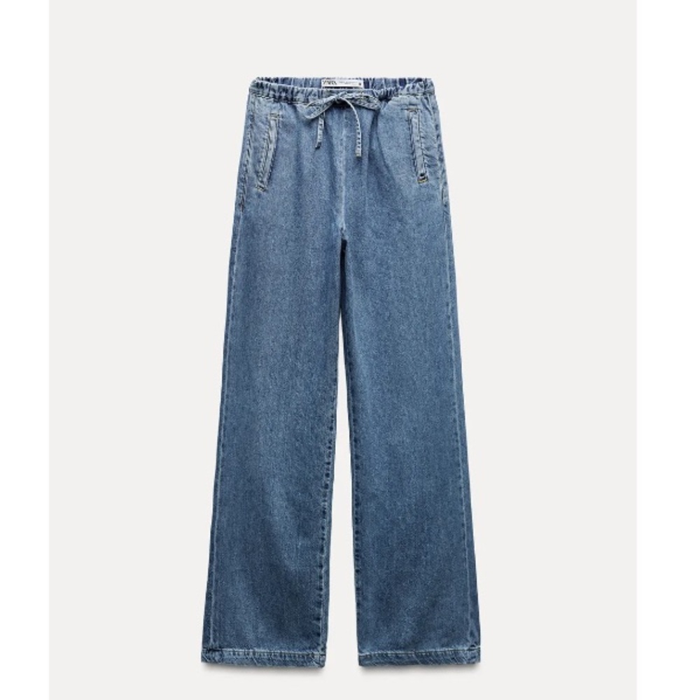 Zara Women's Mid-Blue Jogger Jeans